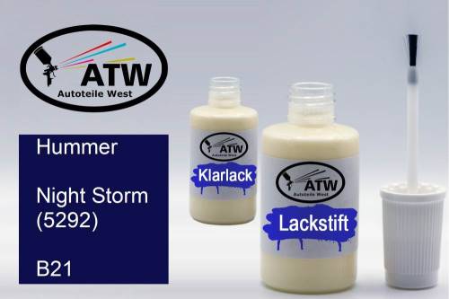 Hummer, Night Storm (5292), B21: 20ml Lackstift + 20ml Klarlack - Set, von ATW Autoteile West.